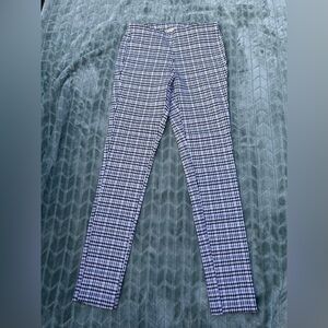 Michael Kors Black and White Plaid Skinny Pants